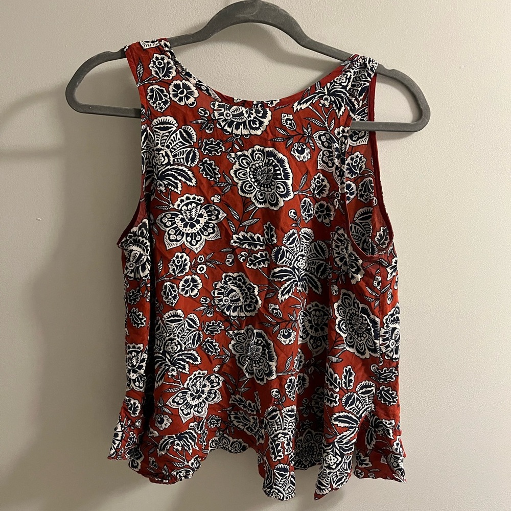 Madewell Floral Red and Black Women's Top